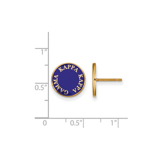 Sterling Silver Gold-plated LogoArt Kappa Kappa Gamma Sorority Text Color Enamel Post Earrings GP019KKG
