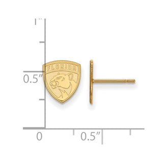 Sterling Silver Gold-plated NHL LogoArt Florida Panthers Extra Small Post Earrings