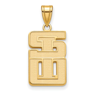Sterling Silver w/Gold-plating LogoArt Southern Illinois University Large Pendant