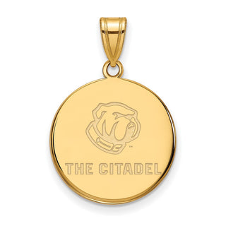 Sterling Silver w/Gold-plating LogoArt The Citadel Large Pendant GP019TCI