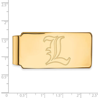 10k Gold LogoArt University of Louisville Letter L Money Clip