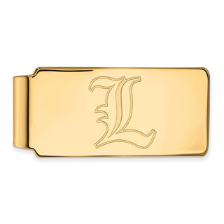 Sterling Silver Gold-plated LogoArt University of Louisville Letter L Money Clip
