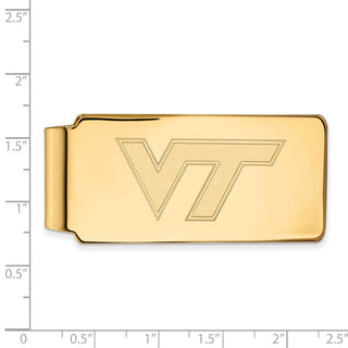 10k Gold LogoArt Virginia Tech V-T Money Clip