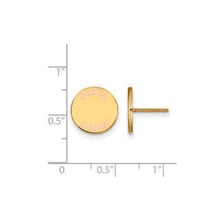 Sterling Silver Gold-plated LogoArt Delta Gamma Sorority Text Color Enamel Post Earrings GP020DG