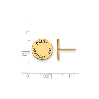 Sterling Silver Gold-plated LogoArt Delta Phi Epsilon Sorority Text Color Enamel Post Earrings GP020DPH