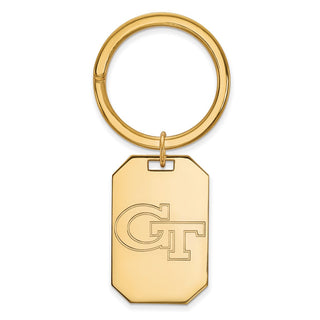 Sterling Silver Gold-plated LogoArt Georgia Institute of Technology G-T Key Ring