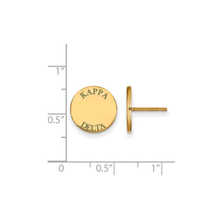 Sterling Silver Gold-plated LogoArt Kappa Delta Sorority Text Color Enamel Post Earrings GP020KD