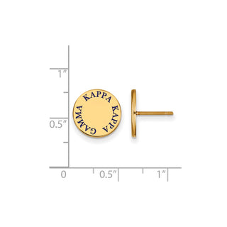 Sterling Silver Gold-plated LogoArt Kappa Kappa Gamma Sorority Text Color Enamel Post Earrings GP020KKG