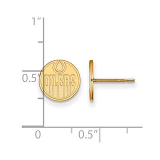 Sterling Silver Gold-plated NHL LogoArt Edmonton Oilers Extra Small Post Earrings