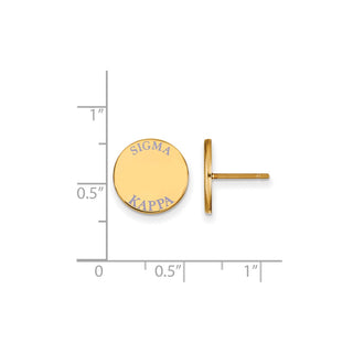 Sterling Silver Gold-plated LogoArt Sigma Kappa Sorority Text Color Enamel Post Earrings GP020SKP