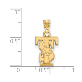 Sterling Silver Gold-plated LogoArt Texas State University T-S Small Pendant