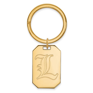 Sterling Silver Gold-plated LogoArt University of Louisville Letter L Key Ring