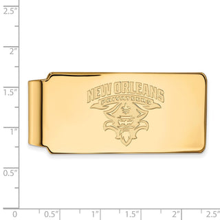 10k Gold LogoArt University of New Orleans Privateers Money Clip