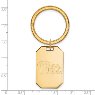 Sterling Silver Gold-plated LogoArt University of Pittsburgh Key Ring