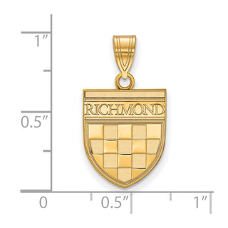 10k Yellow Gold LogoArt University of Richmond Medium Shield Pendant