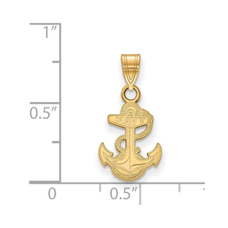 10k Gold LogoArt US Naval Academy Anchor Small Pendant