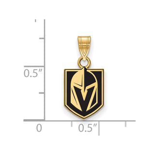 Sterling Silver Gold-plated NHL LogoArt NHL Vegas Golden Knights Small Enameled Pendant