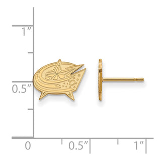 Sterling Silver Gold-plated NHL LogoArt Columbus Blue Jackets Extra Small Post Earrings