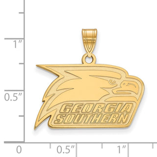 10k Gold LogoArt Georgia Southern University Eagle Medium Pendant