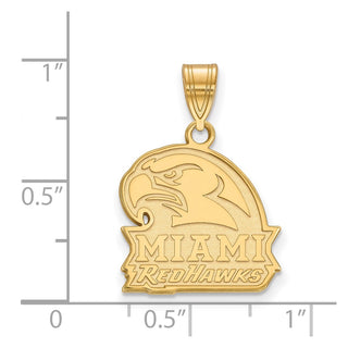 10k Gold LogoArt Miami University Ohio Redhawks Medium Pendant