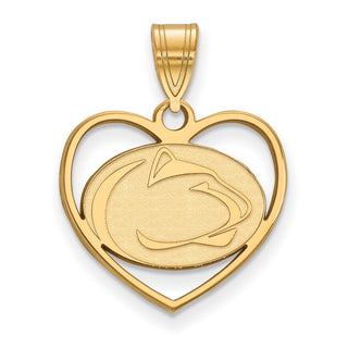 Sterling Silver Gold-plated LogoArt Penn State University Lion Heart Pendant