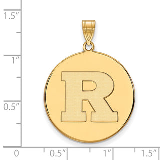 10k Gold LogoArt Rutgers University Letter R Extra Large Disc Pendant
