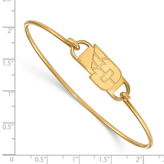 Sterling Silver Gold-plated LogoArt University of Dayton Small Center 7 inch Wire Bangle Bracelet