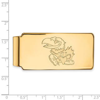 10k Gold LogoArt University of Kansas Jayhawk Money Clip