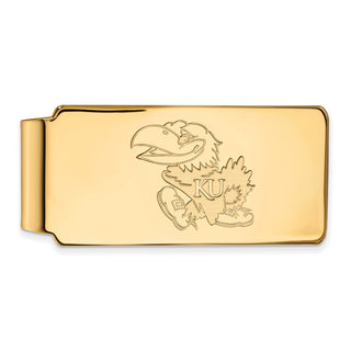 10k Gold LogoArt University of Kansas Jayhawk Money Clip