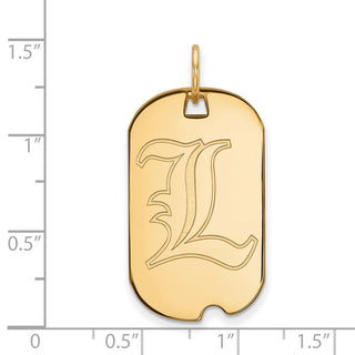 14k Gold LogoArt University of Louisville Letter L Small Dog Tag Pendant