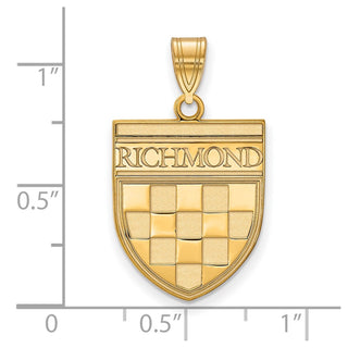14k Yellow Gold LogoArt University of Richmond Large Shield Pendant