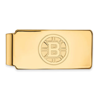 Sterling Silver Gold-plated NHL LogoArt Boston Bruins Money Clip