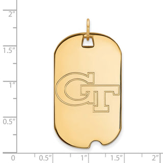 14k Gold LogoArt Georgia Institute of Technology G-T Large Dog Tag Pendant