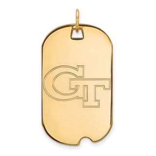 10k Gold LogoArt Georgia Institute of Technology G-T Large Dog Tag Pendant