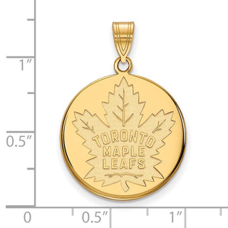 14k Gold NHL LogoArt Toronto Maple Leafs Large Disc Pendant