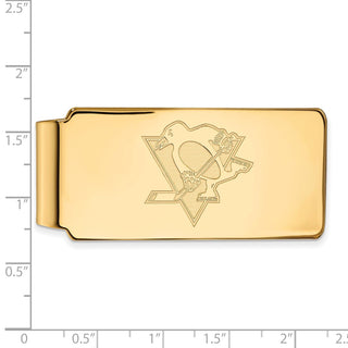 Sterling Silver Gold-plated NHL LogoArt Pittsburgh Penguins Money Clip