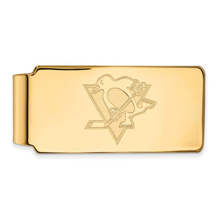 Sterling Silver Gold-plated NHL LogoArt Pittsburgh Penguins Money Clip
