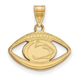 Sterling Silver Gold-plated LogoArt Penn State University Lion Football Pendant
