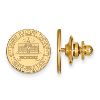 Sterling Silver Gold-plated LogoArt Southern Illinois University Crest Lapel Pin