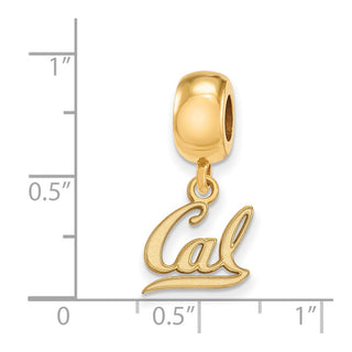 Sterling Silver Gold-plated LogoArt University of California Berkeley Extra Small Dangle Bead Charm