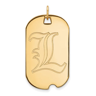 Sterling Silver Gold-plated LogoArt University of Louisville Letter L Large Dog Tag Pendant
