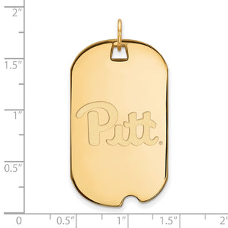 Sterling Silver Gold-plated LogoArt University of Pittsburgh Large Dog Tag Pendant