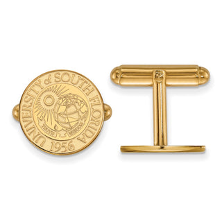 Sterling Silver Gold-plated LogoArt University of South Florida Crest Cuff Links