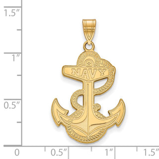 10k Gold LogoArt US Naval Academy Anchor Extra Large Pendant