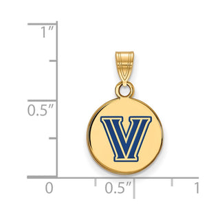 Sterling Silver Gold-plated LogoArt Villanova University Letter V Small Enameled Disc Pendant