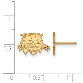 10k Gold LogoArt Ohio University Bobcat Extra Small Post Earrings