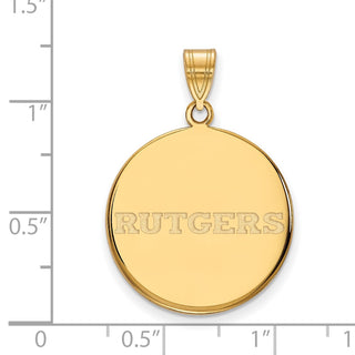 14k Gold LogoArt Rutgers University Large Disc Pendant