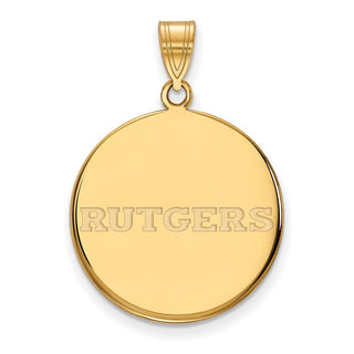 Sterling Silver Gold-plated LogoArt Rutgers University Large Disc Pendant