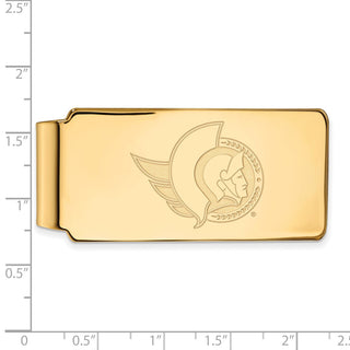 Sterling Silver Gold-plated NHL LogoArt Ottawa Senators Money Clip