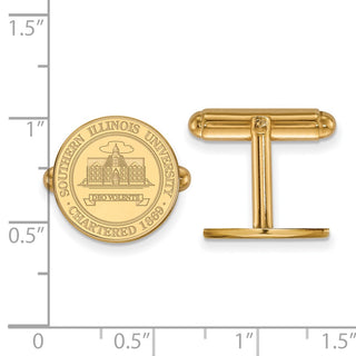 14k Gold LogoArt Southern Illinois University Crest Cuff Links